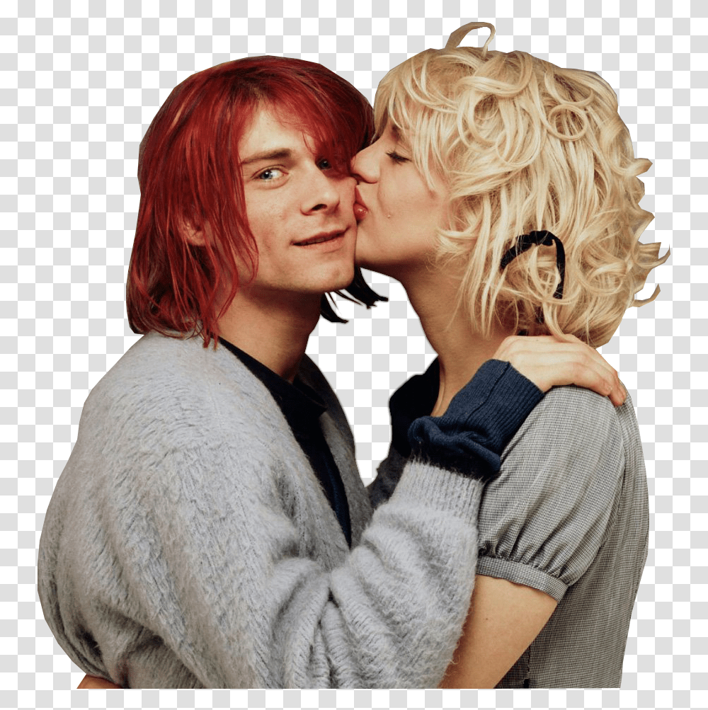 In The Weeks That Followed After Learning From Grohl Kurt Cobain And Courtney Love Sassy, Person, Human, Make Out, Kissing Transparent Png