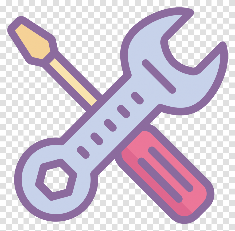 In This Icon Is A Wrench And A Screwdriver Spanner Crewdriver, Key, Hammer, Tool Transparent Png