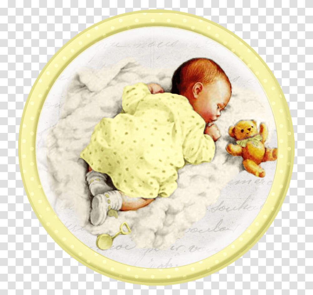 In Yellow Clipart Newborn Vintage Baby, Person, Cream, Dessert, Food Transparent Png