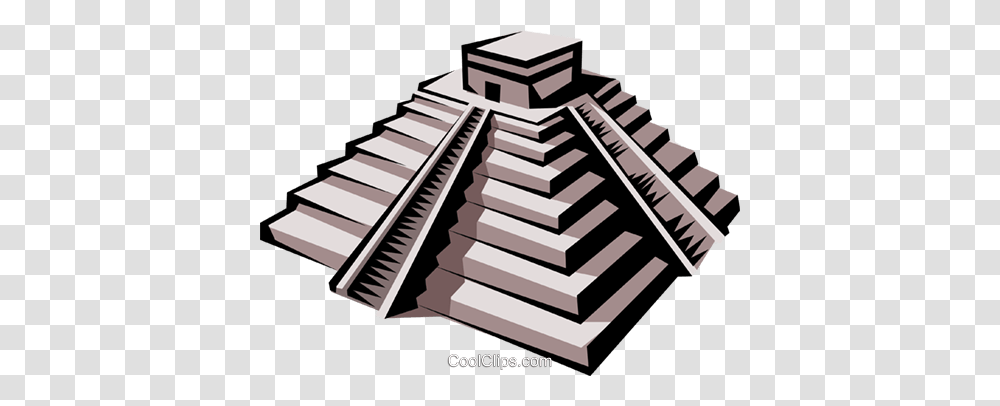 Inca Temple Royalty Free Vector Clip Art Illustration, Handrail, Banister, Staircase, Architecture Transparent Png