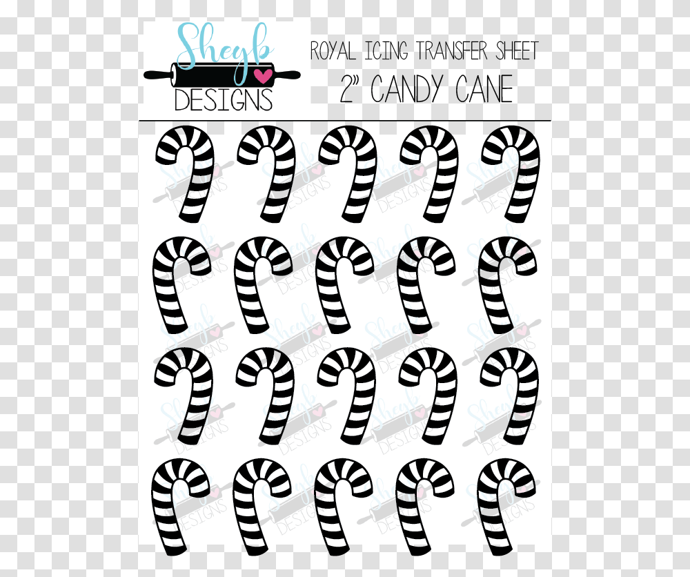 Inch Candy Cane Transfer Sheet Monochrome, Calligraphy, Handwriting, Letter Transparent Png
