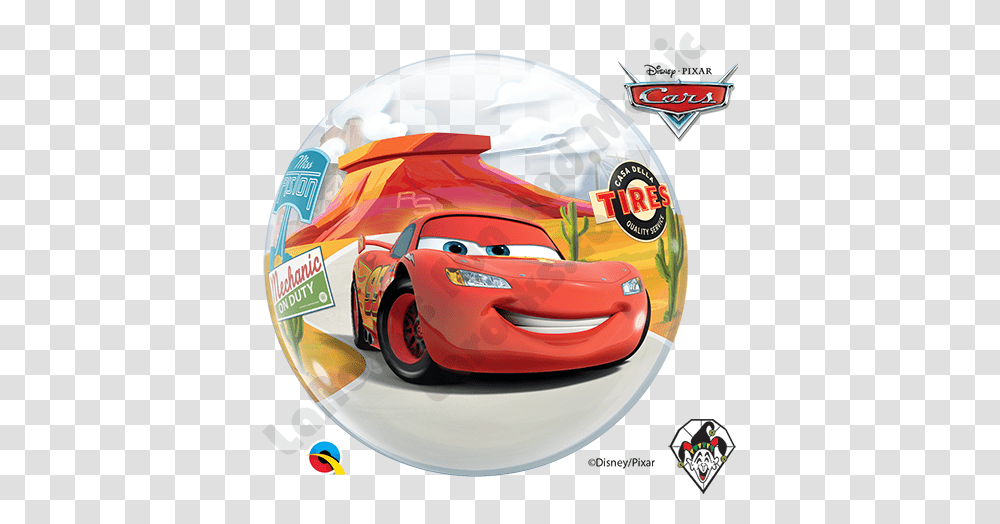 Inch Disney Pixar Lightning Mcqueen & Mater Bubble Qualatex 1ct Disney Cars, Crash Helmet, Clothing, Transportation, Wheel Transparent Png