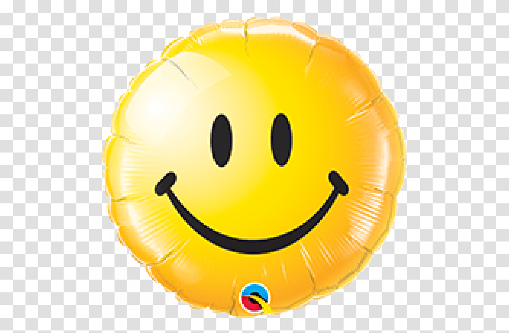 Inch Foil Rnd Smiley Face Yellow 1ctp Smiley Face Helium Balloon, Plant, Food, Helmet, Clothing Transparent Png