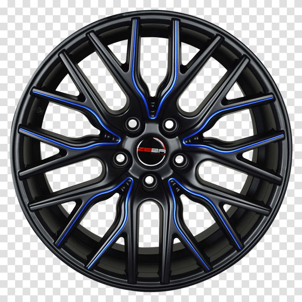 Inch Matte Black With Blue Mill Rims FlareTitle 15 Inches Alloy Wheels, Machine, Spoke, Tire, Car Wheel Transparent Png