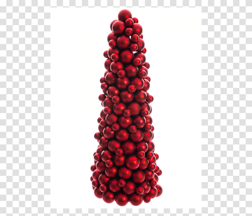 Inch Ornament Ball Cone Topiary Red, Plant, Fruit, Food, Grapes Transparent Png