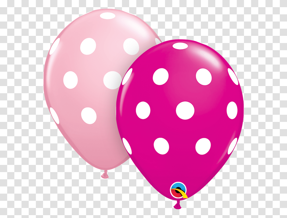 Inch Qualatex Big Polka Dots Pink Amp Wild Berry With Pink Polka Dot Balloons, Texture Transparent Png