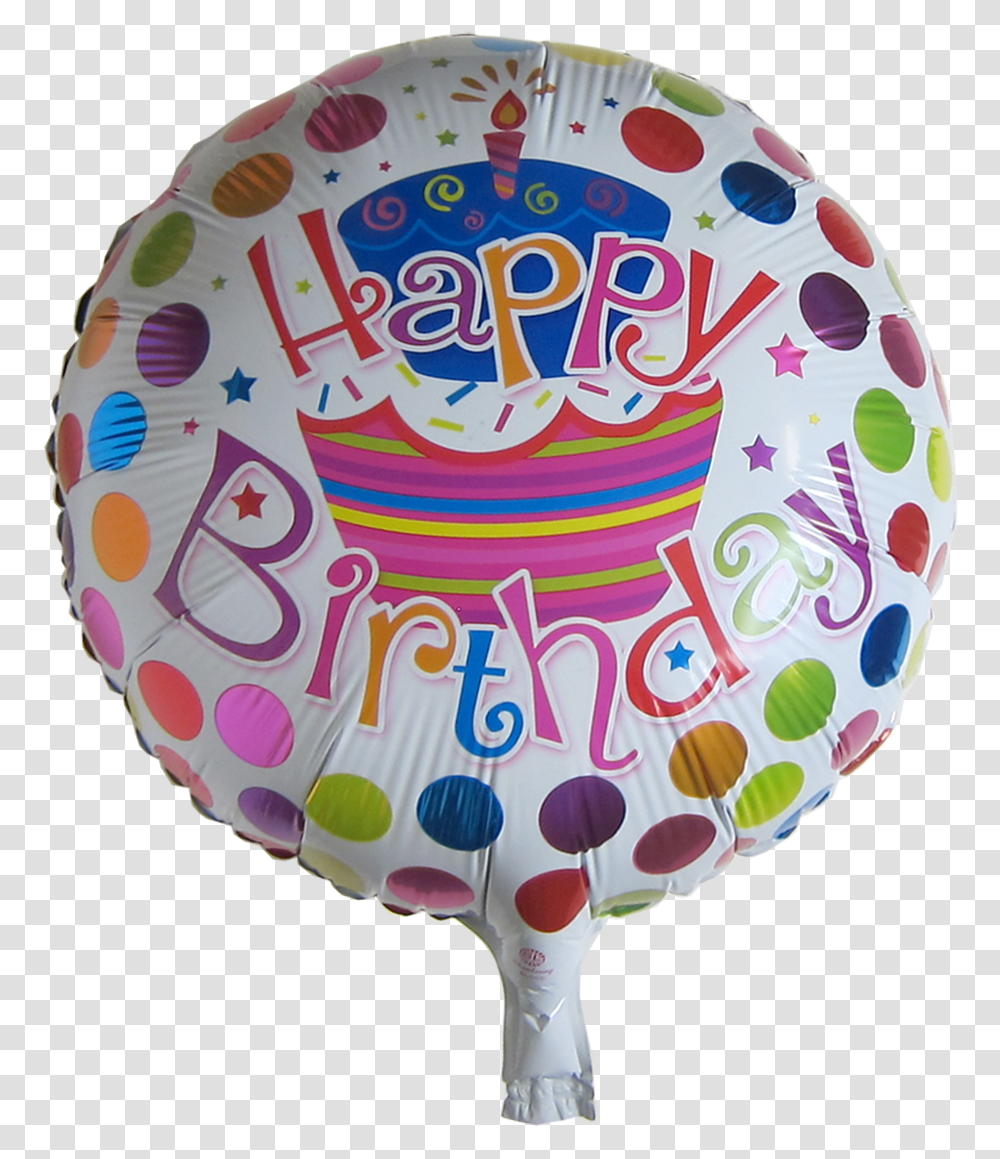 Inch Round Happy Birthday Mylar Balloon Happy Birthday Round Foil Balloon, Sweets, Food, Confectionery, Birthday Cake Transparent Png