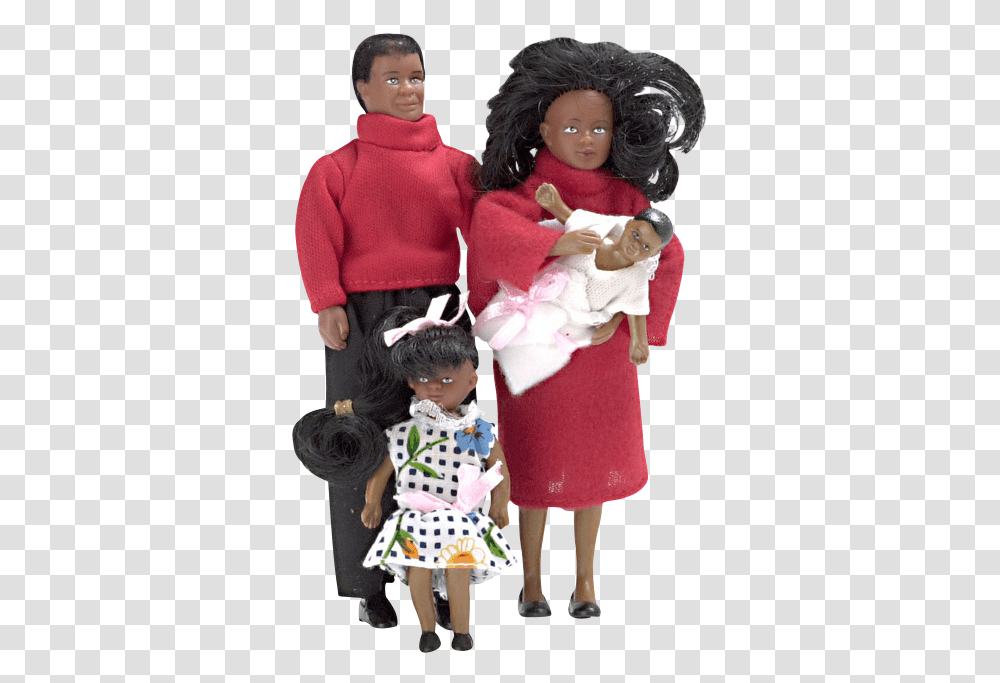 Inch Scale African American Modern Dollhouse Family African American Family And Pet, Toy, Person, Human, Figurine Transparent Png
