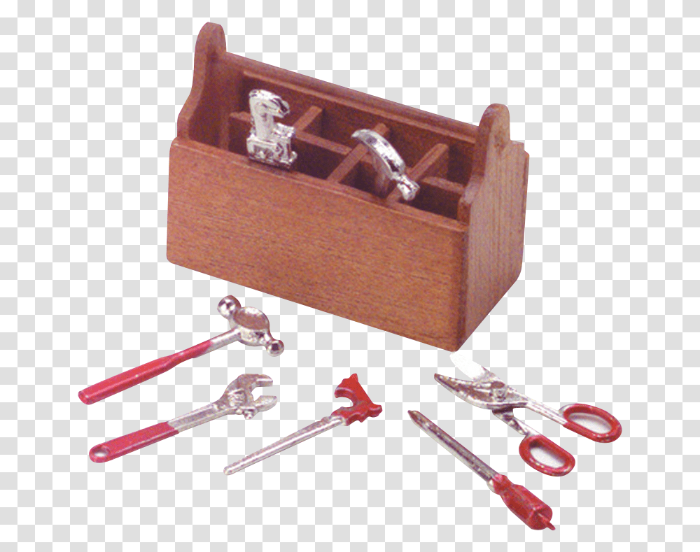 Inch Scale Dollhouse Miniature Tool Box With Tools Transparent Png