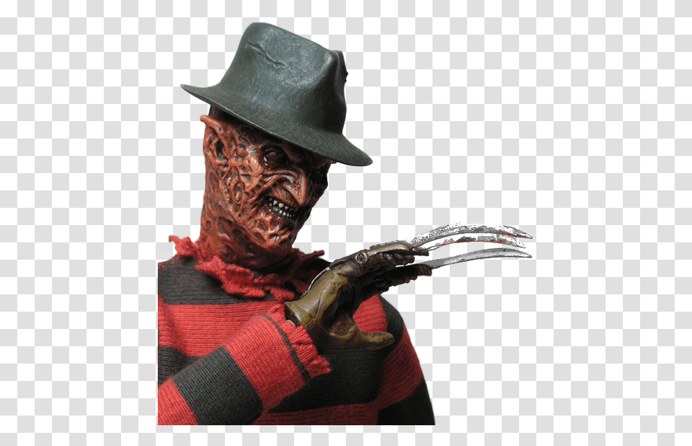 Inch Sideshow Freddy Vs Jason, Hat, Person, Costume Transparent Png
