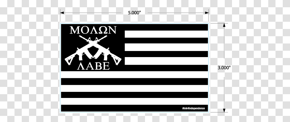 Inch X 5 Inch Molon Labe American Flag Sticker Plot, Word, Number Transparent Png