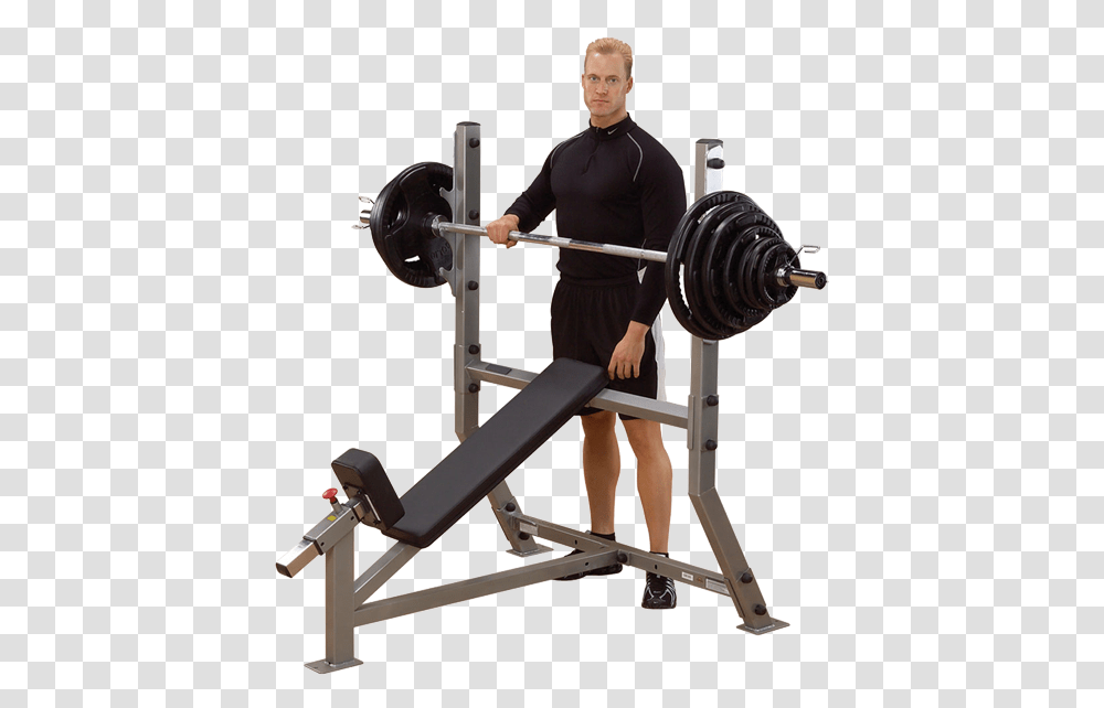 Incline Olympic Bench Body Solid Incline Bench Press, Fitness, Working Out, Sport, Person Transparent Png
