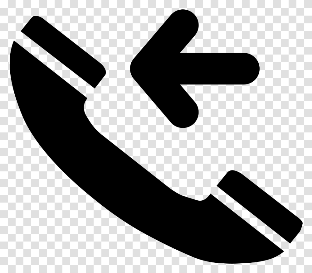 Incoming Call Interface Symbol With Telephone Auricular Icono Llamada Entrante, Hammer, Tool, Stencil, Adapter Transparent Png