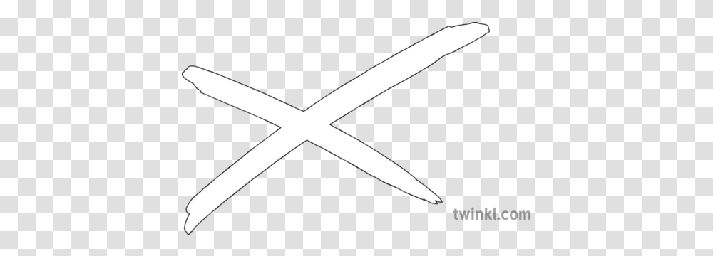 Incorrect Cross Symbol Ks2 Black And White Illustration Twinkl Line Art, Logo, Weapon, Blade, Arrow Transparent Png