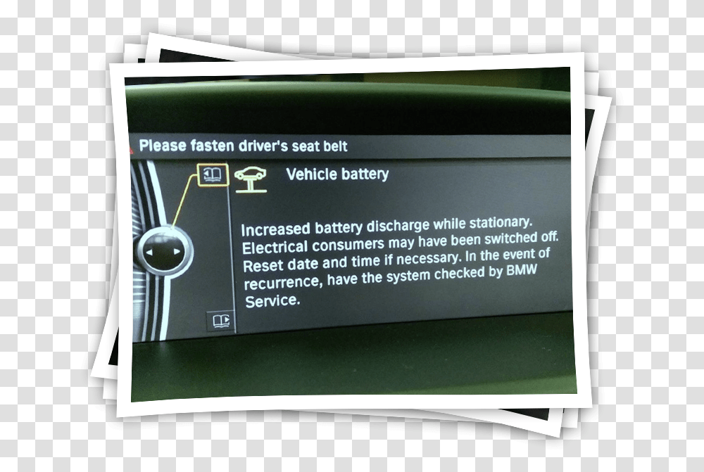 Increased Battery Discharge Warnings Bmw Increased Battery Discharge, Monitor, Screen, Electronics, LCD Screen Transparent Png
