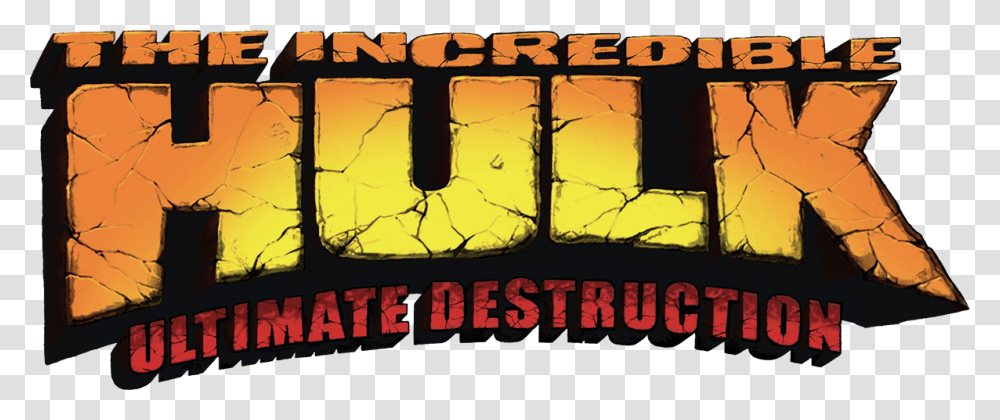 Incredible Hulk Ultimate Destruction Logo, Poster, Word, Alphabet Transparent Png