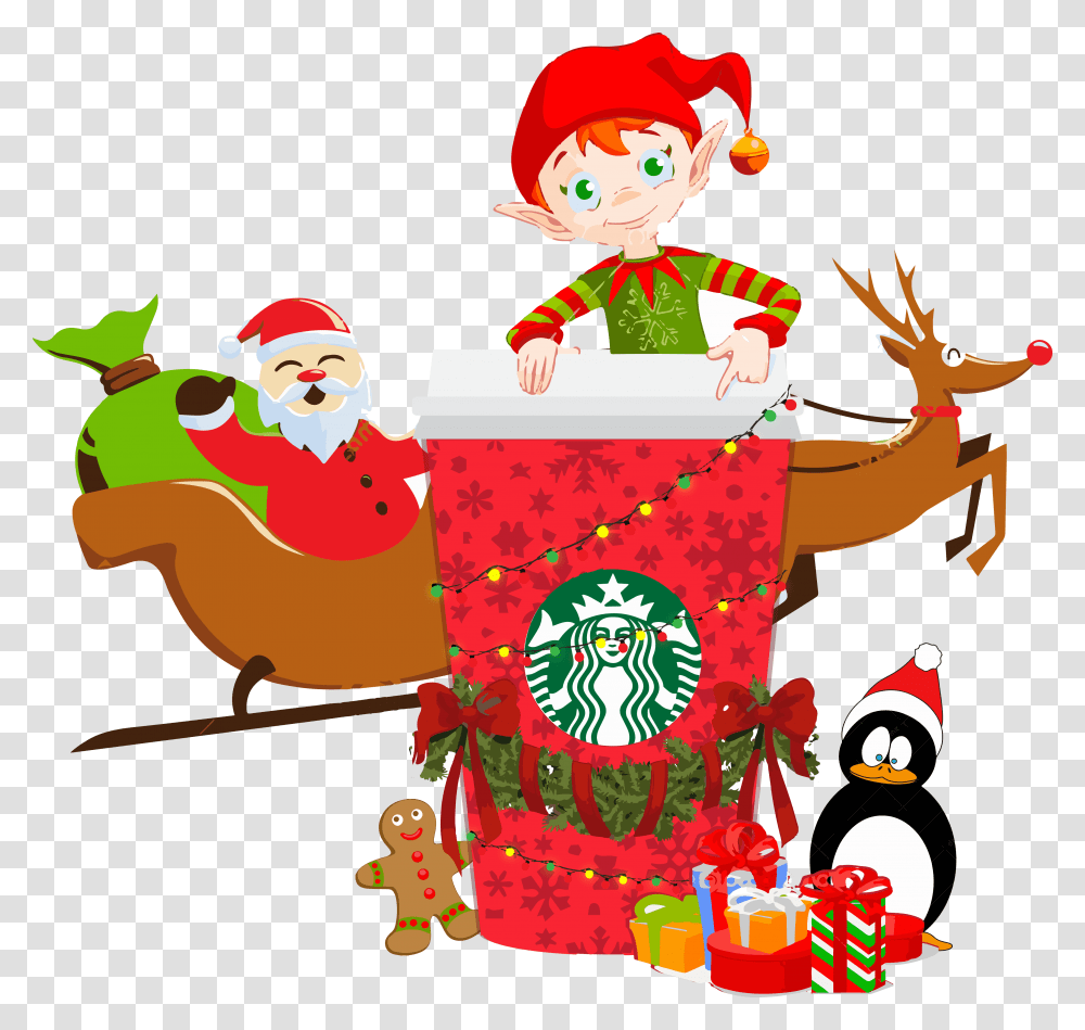 Indeed Its Just A Cup Santa's Sleigh Illustration, Elf, Performer Transparent Png