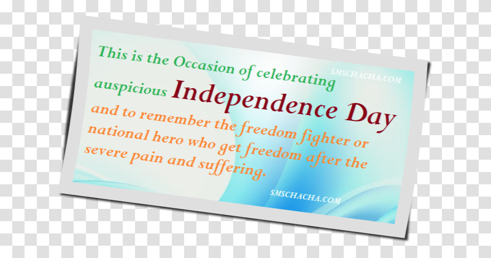 Independence Day Advance Sms Love You, Paper, Business Card Transparent Png