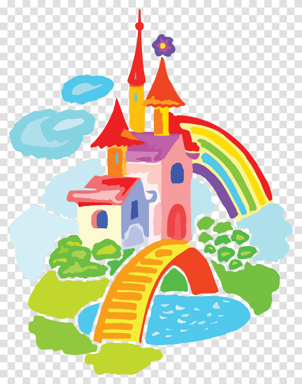 Index Of Fonclipartzzamok Rainbow Castle Clipart, Drawing, Floral Design, Pattern Transparent Png