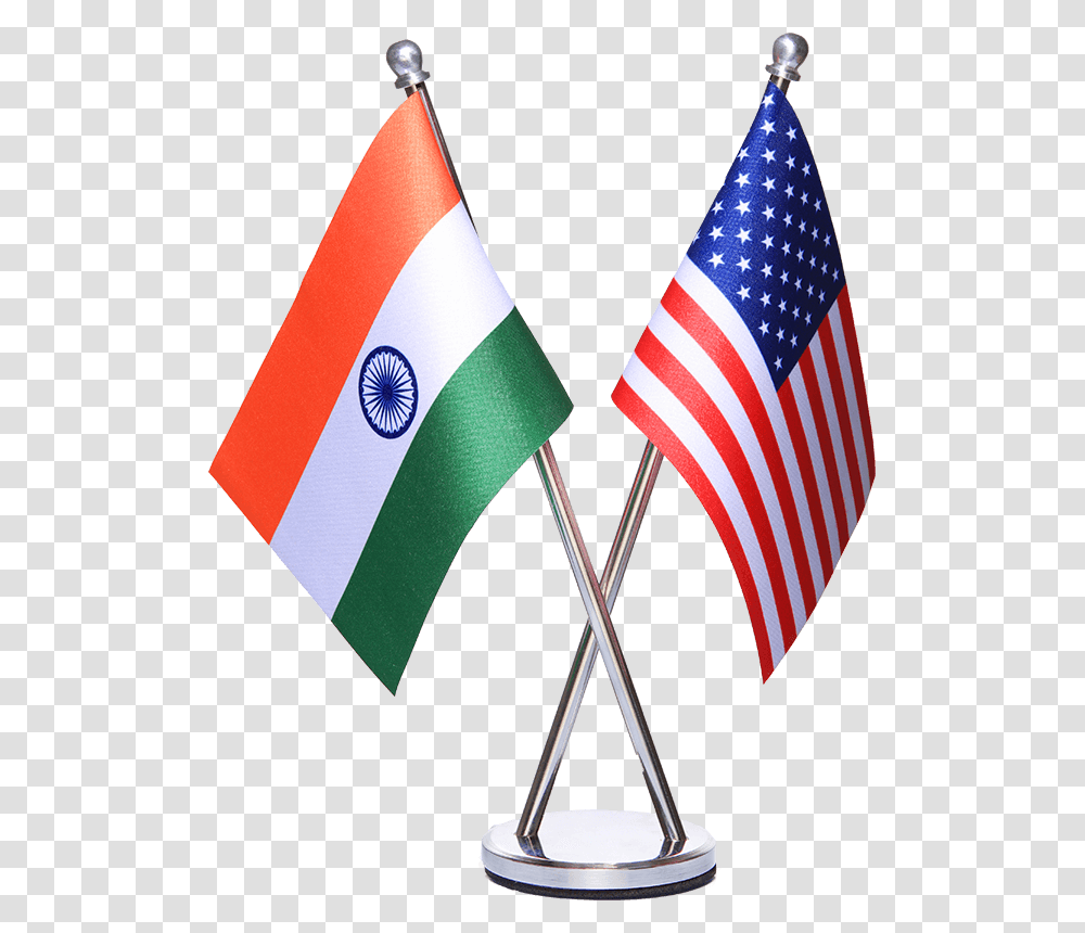 India Amp Usa Miniature Table Flag With A Stainless Steel India Usa Flag, American Flag, Lamp Transparent Png