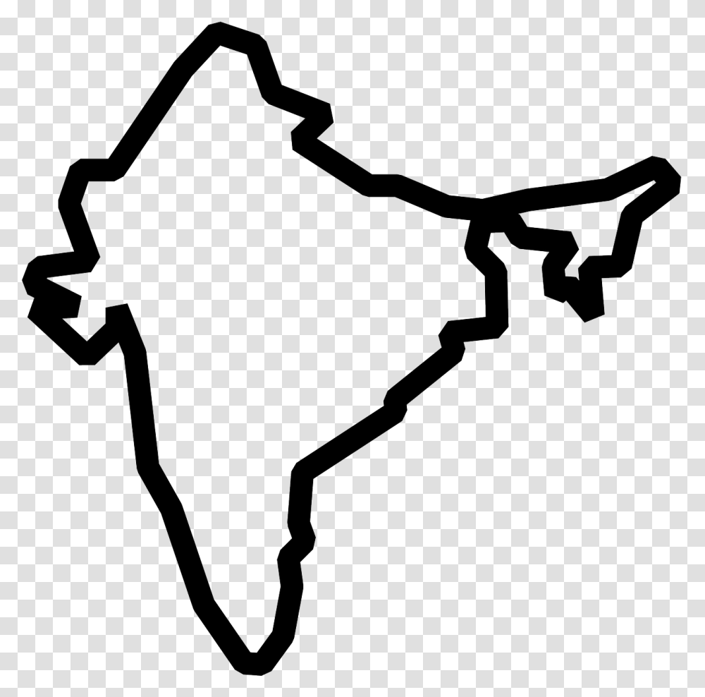 India Country Map, Bow, Stencil, Silhouette, Label Transparent Png