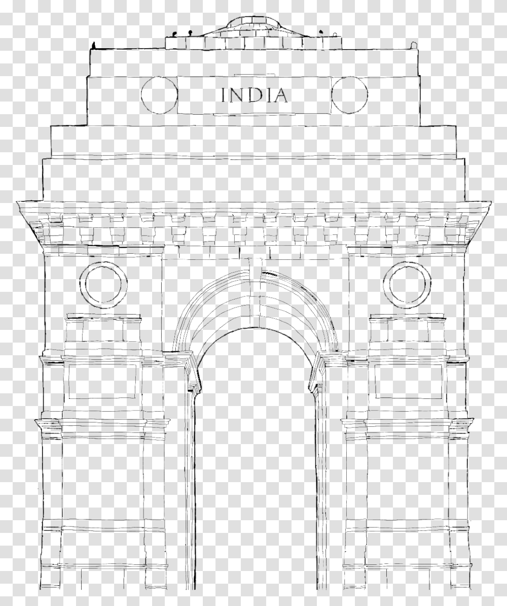 India Drawing India Gate For Free Download Line Art, Gray, World Of Warcraft Transparent Png