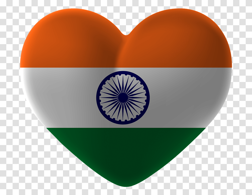India Flag Heart, Balloon, Plectrum Transparent Png