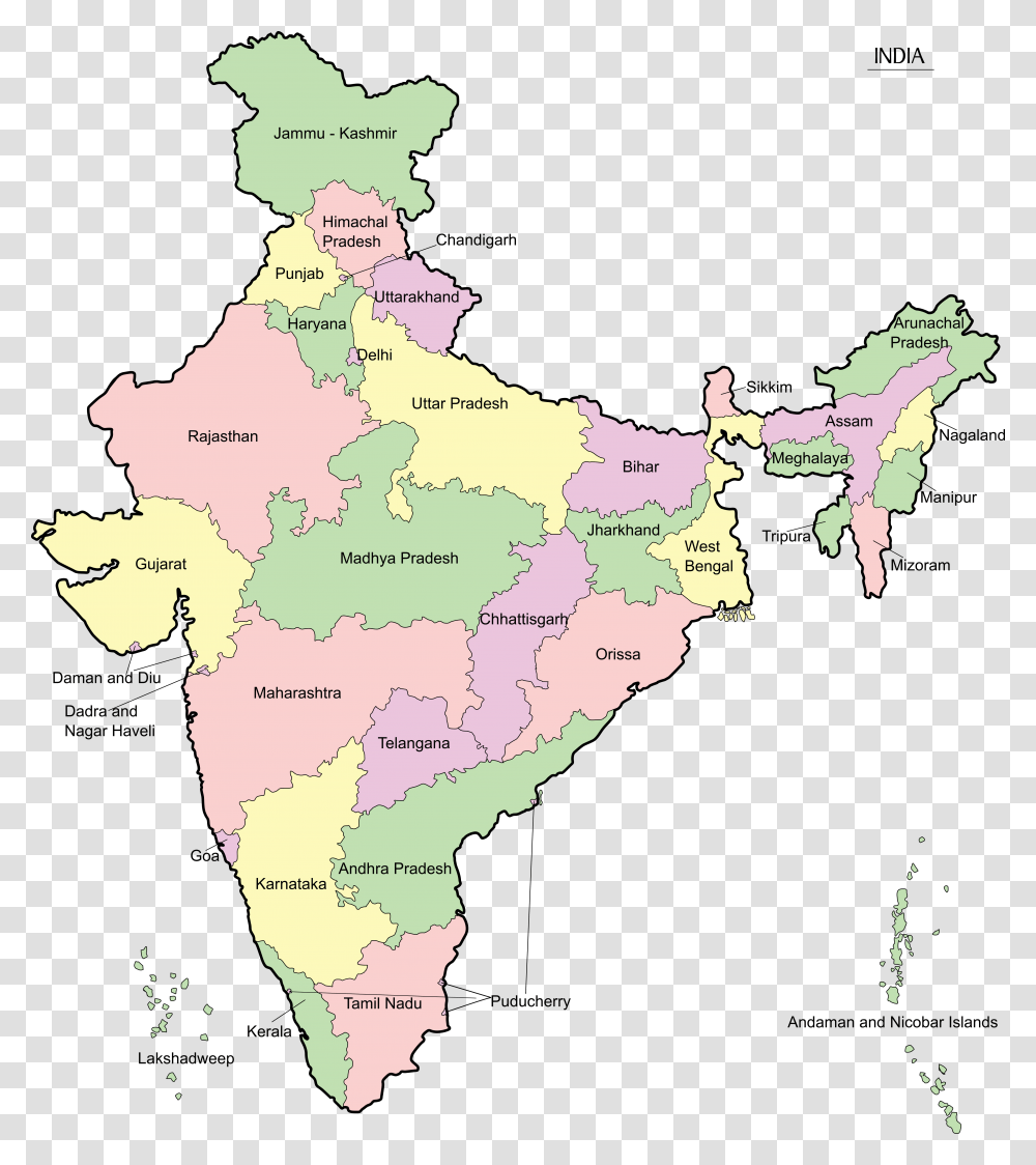 India Map En Neighbouring States Of Odisha, Diagram, Plot, Atlas Transparent Png