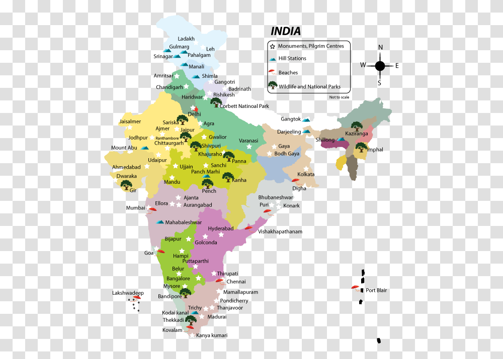 India Map Tourist India Travel Map, Diagram, Poster, Advertisement, Plot Transparent Png