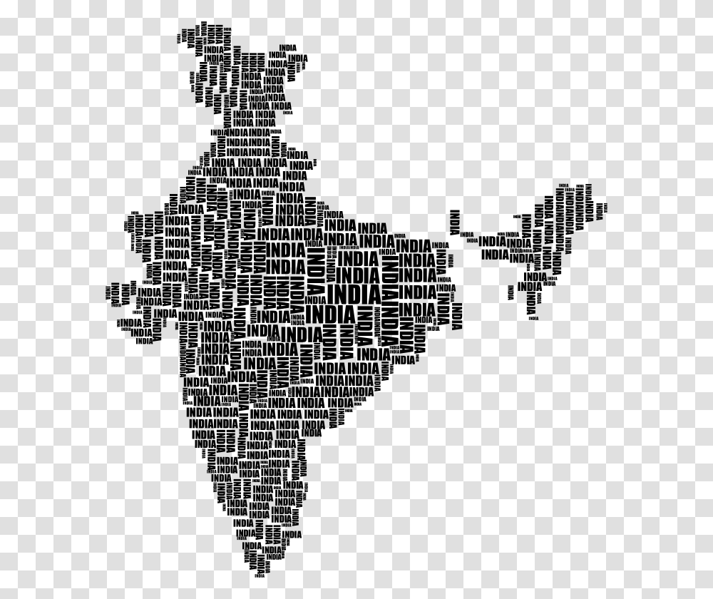 India Map Typography Black India Map In Green Colour, Gray, World Of Warcraft Transparent Png