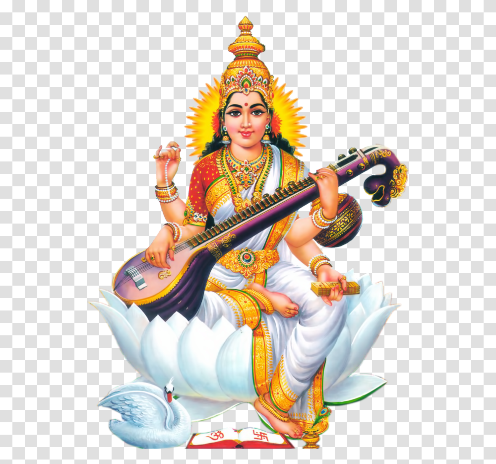 India Religion God Freetoedit Saraswati Mata Hd, Guitar, Leisure Activities, Musical Instrument, Person Transparent Png