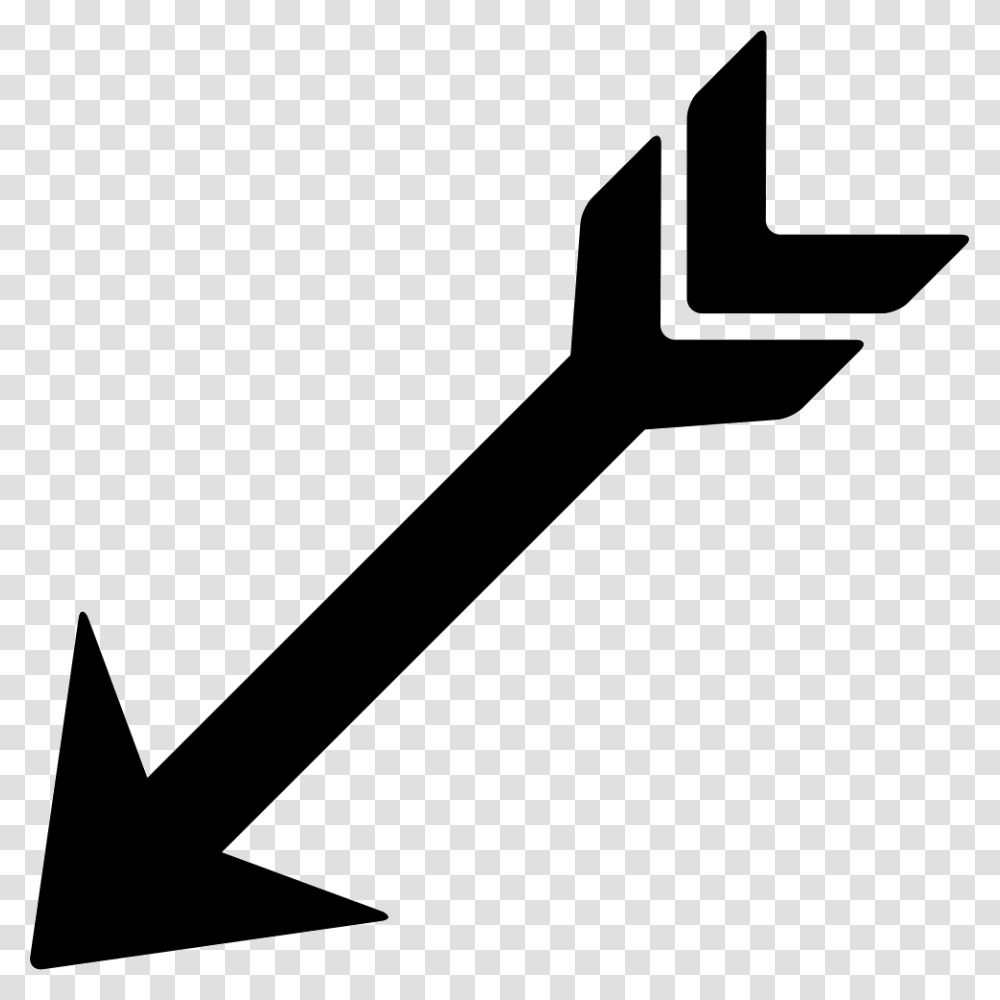Indian Arrow Pointing Down Left Arrow Pointing Left Down, Axe, Tool, Hammer Transparent Png