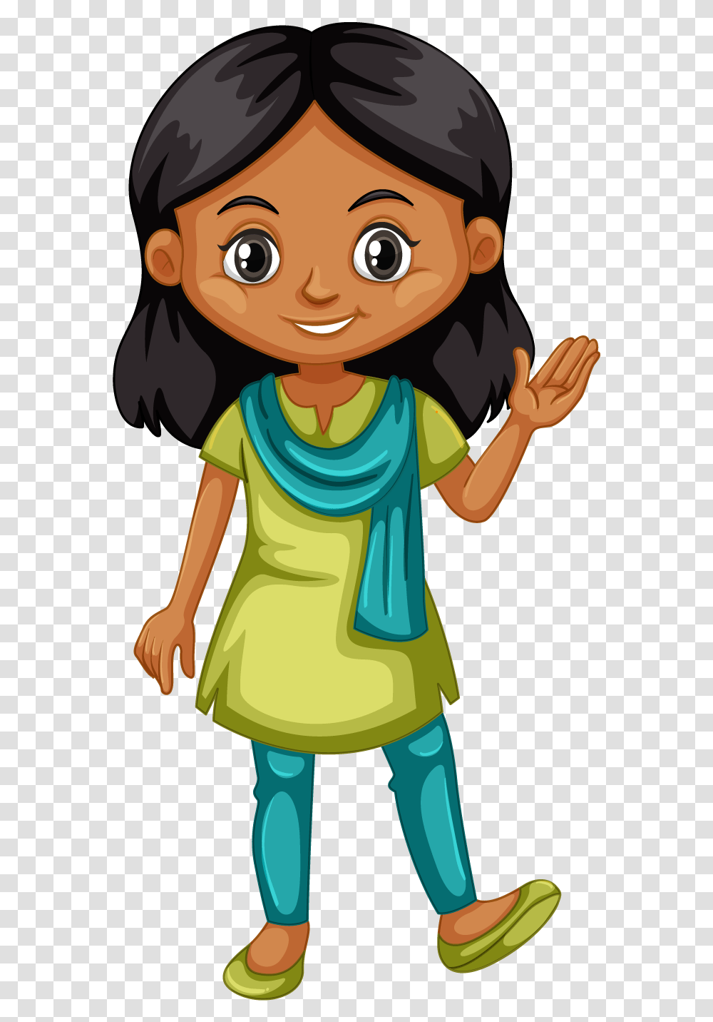 Indian Boy Girl Clipart, Apparel, Scarf, Toy Transparent Png