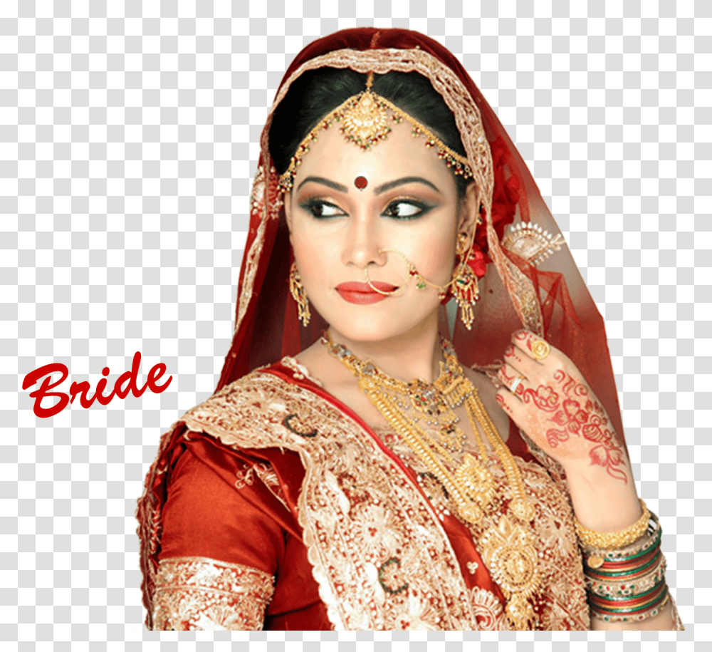 Indian Bridal Hd Download Beauty Parlour Images, Apparel, Person, Human Transparent Png
