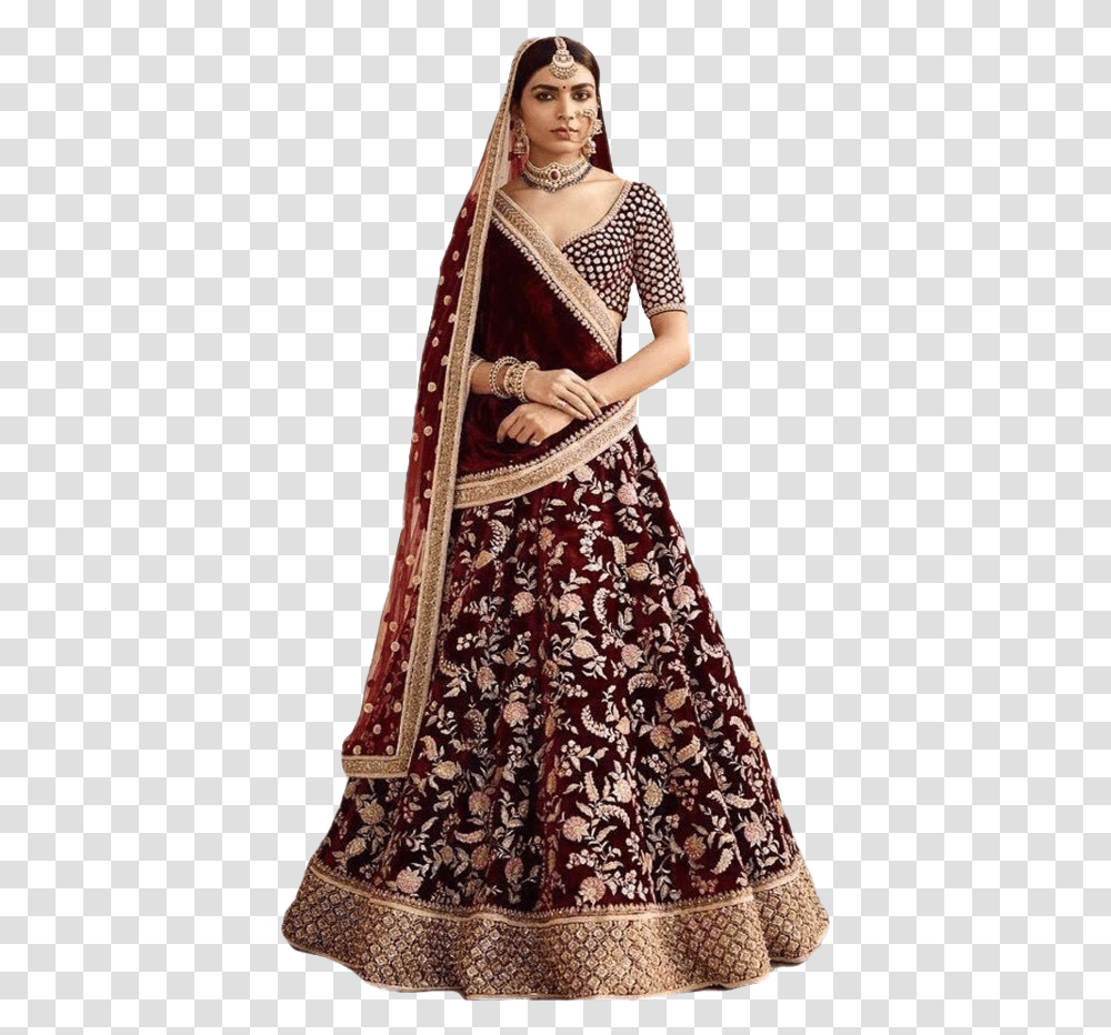 Indian Bride All Sabyasachi New Bridal Collection, Clothing, Apparel, Sari, Silk Transparent Png