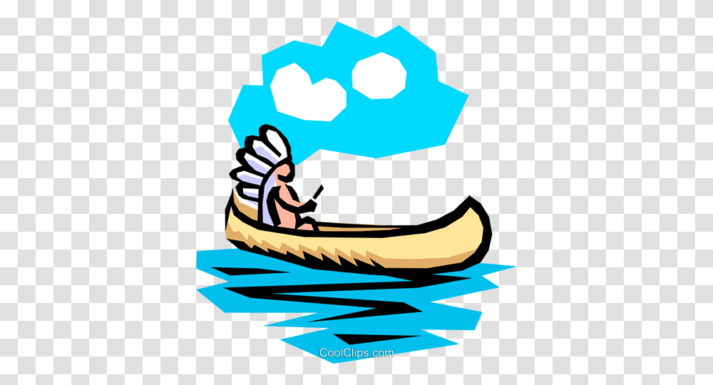 Indian Canoe Royalty Free Vector Clip Art Illustration, Boat, Vehicle, Transportation, Rowboat Transparent Png