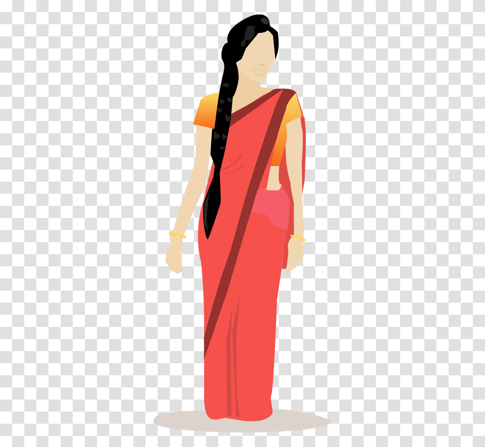 Indian Clothes Clipart Woman In Saree Vector, Sleeve, Long Sleeve, Person Transparent Png