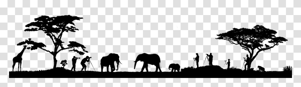 Indian Elephant Animals Safari Silhouette, Outdoors, Nature, Crowd Transparent Png