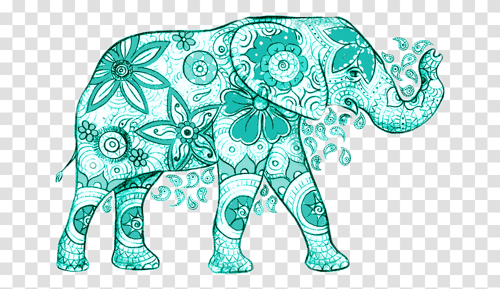 Indian Elephant, Doodle, Drawing, Pattern Transparent Png