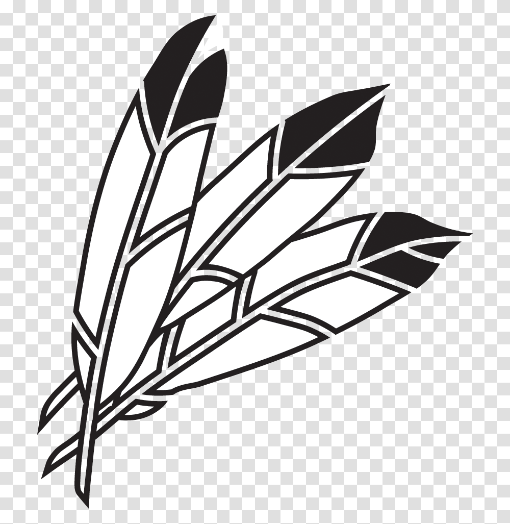 Indian Feathers Indian Feathers Clipart, Stencil, Drawing, Plant, Arrow Transparent Png