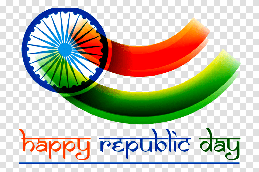 Indian Flag Happy Republic Day Text, Banana, Fruit, Plant, Food Transparent Png