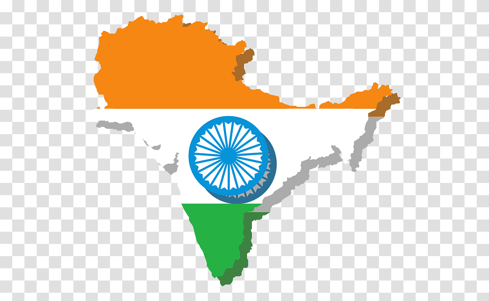 Indian Flag On Country, Plot, Map Transparent Png