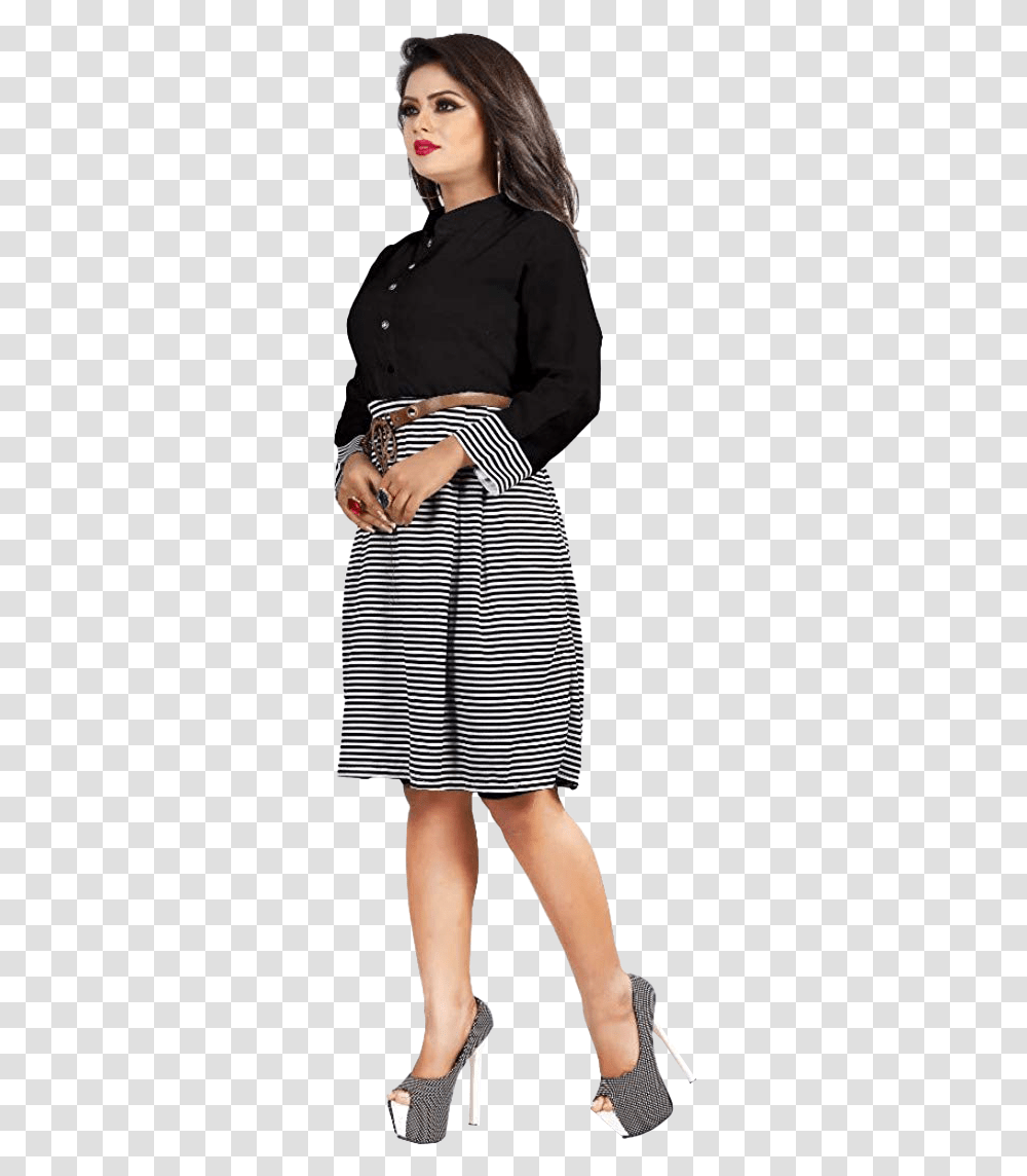 Indian Girl Office Wear Skirts, Person, Female, Dress Transparent Png