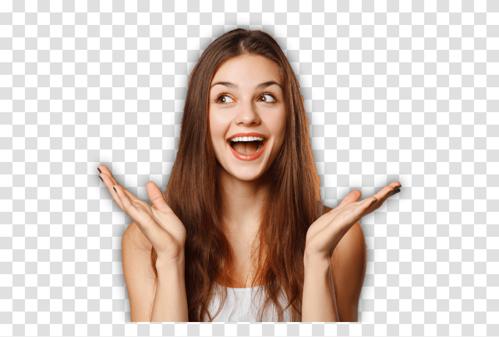 Indian Girl Surprise Face Images Happy Woman, Person, Female, Hair, Skin Transparent Png
