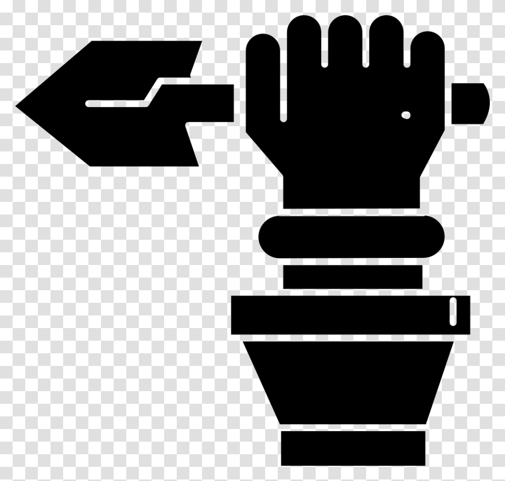 Indian Hand Holding A Spear Icon, Light, Stencil, Silhouette Transparent Png