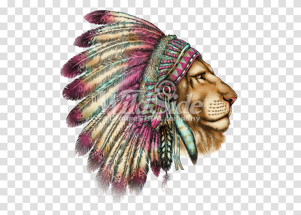 Indian Headdress Tattoo Lion, Scarf, Ornament, Pattern Transparent Png