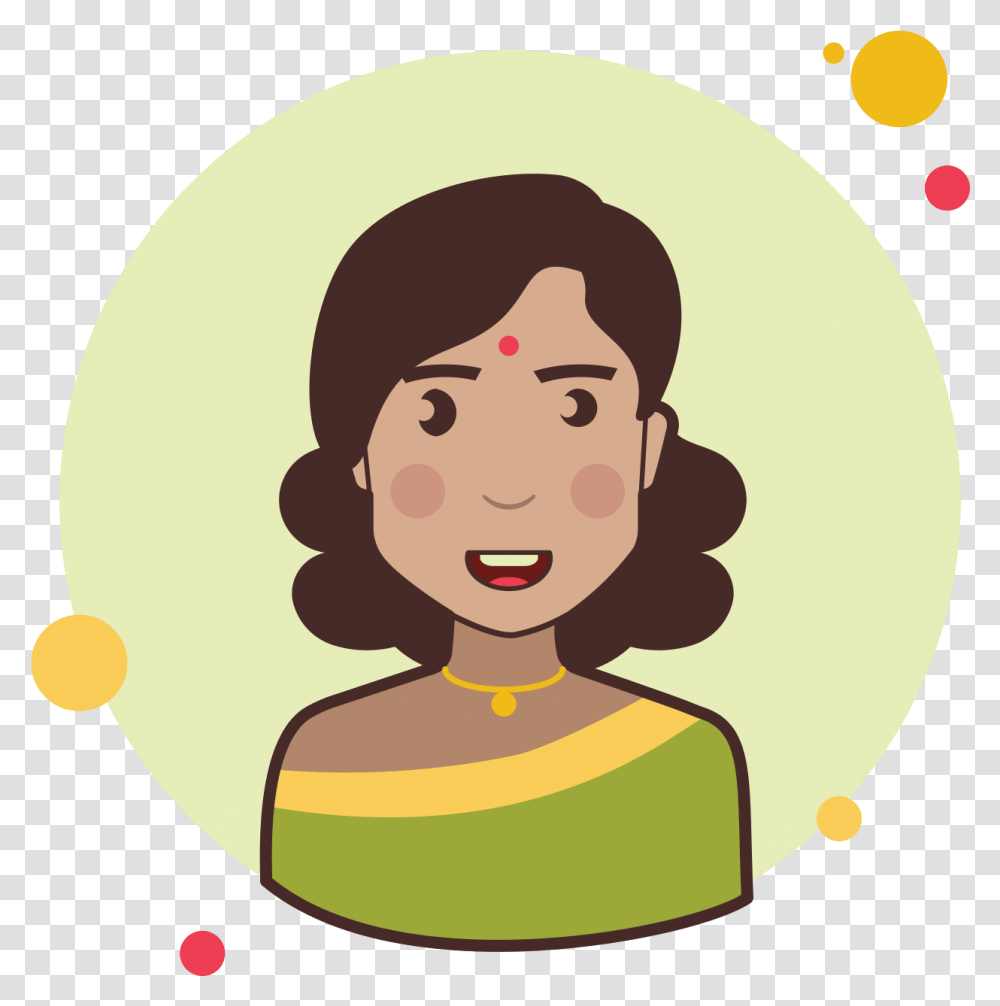 Indian Lady Icon Curly Hair Glasses, Label, Face, Person Transparent Png
