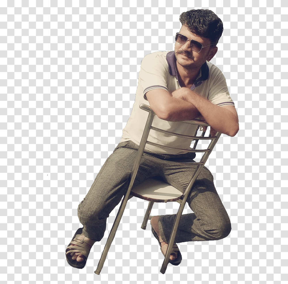 Indian Man Sitting, Chair, Furniture, Person Transparent Png