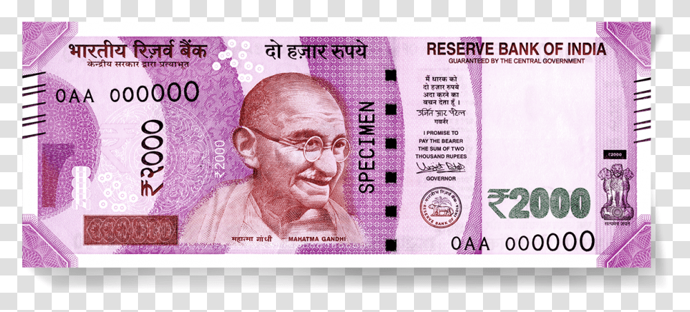 Indian Money Original 2000 Rupees Note, Person, Human, Id Cards Transparent Png