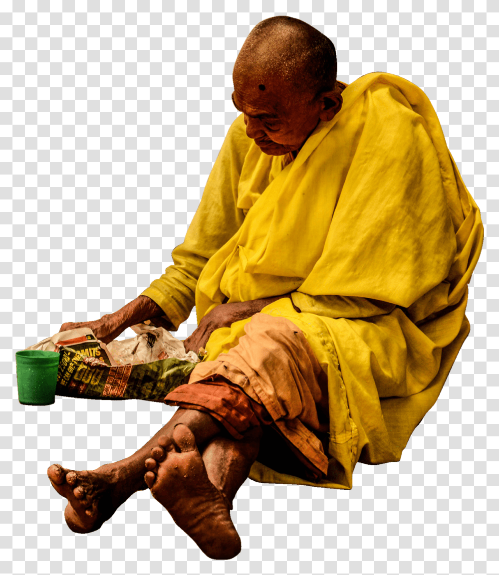 Indian Old Woman, Person, Human, Monk, Finger Transparent Png